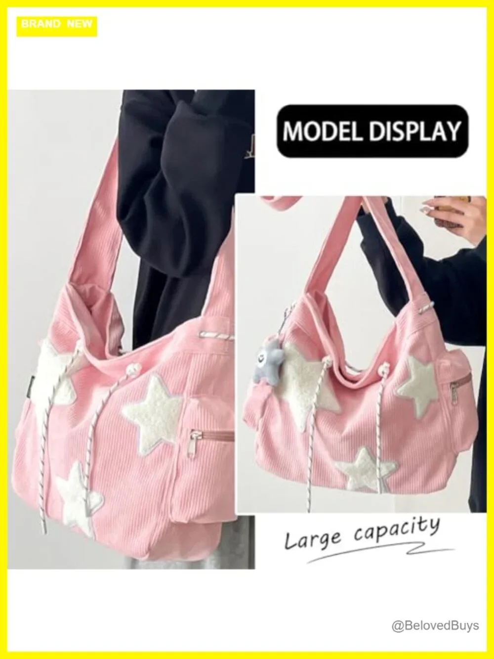 Corduroy Star Crossbody Bag Tote Messenger Shoulder Hobo